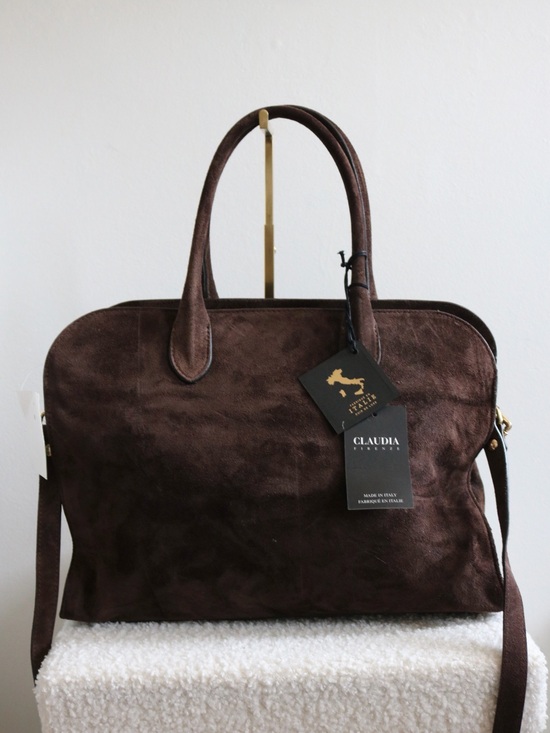 Claudia Firenze Handbags - NWT Claudia Firenze Large Suede Bag Chocolate Brown